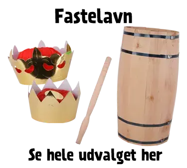 Fastelavn - kroner, tønde og bat